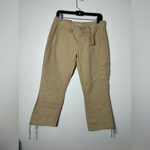 NEW! Aeropostale Ripstop Cargo‎ Flood Cropped Pants Sz 8 Tan Outdoor Hiking